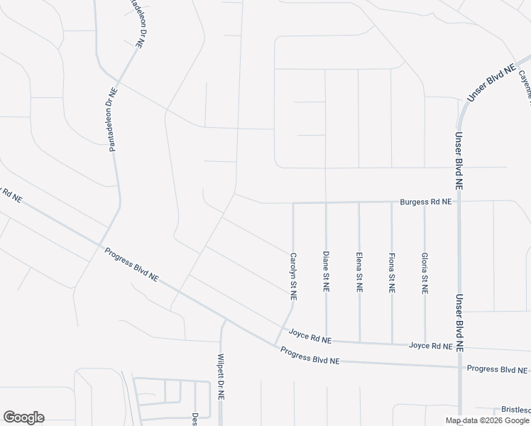 map of restaurants, bars, coffee shops, grocery stores, and more near Burgess Road Northeast in Rio Rancho