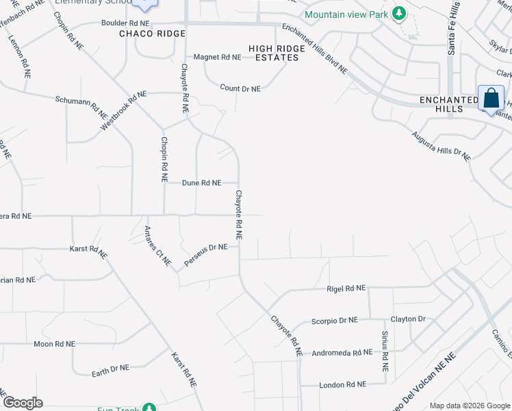 map of restaurants, bars, coffee shops, grocery stores, and more near 6115 Caldera Road Northeast in Rio Rancho