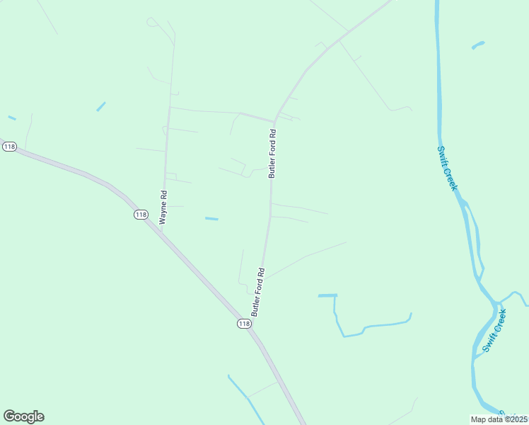 map of restaurants, bars, coffee shops, grocery stores, and more near 335 Butler Ford Road in Vanceboro