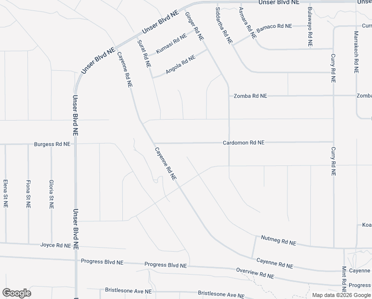 map of restaurants, bars, coffee shops, grocery stores, and more near Cardomon Road Northeast in Albuquerque
