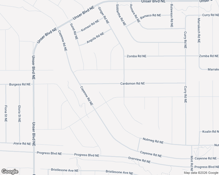 map of restaurants, bars, coffee shops, grocery stores, and more near Cardomon Road Northeast in Albuquerque