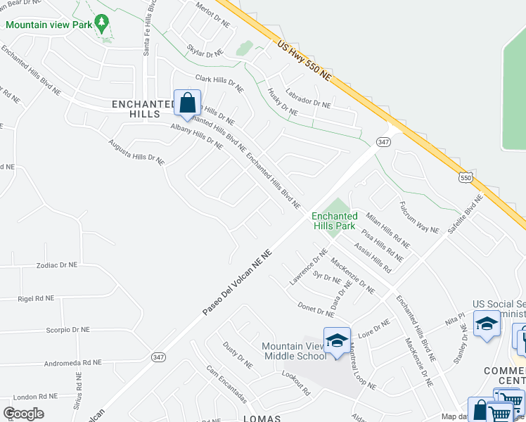 map of restaurants, bars, coffee shops, grocery stores, and more near 7001 Christopher Court Northeast in Rio Rancho