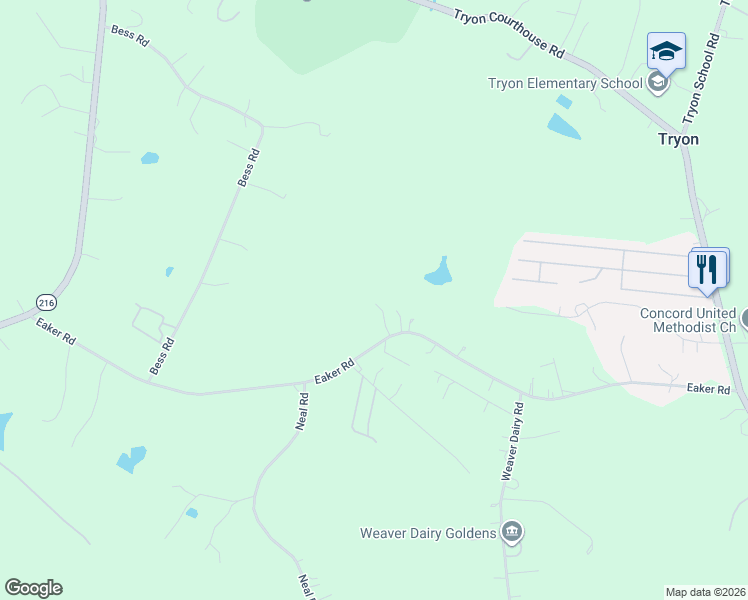 map of restaurants, bars, coffee shops, grocery stores, and more near 378 Eaker Road in Bessemer City