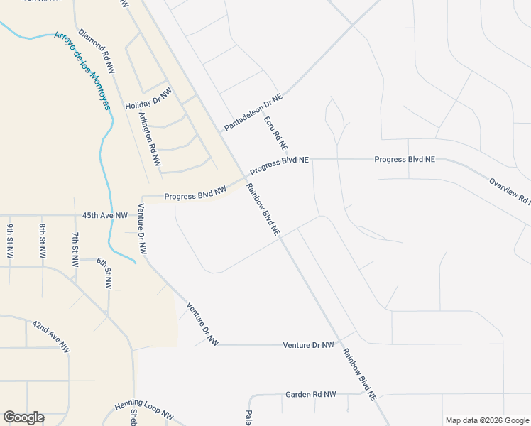 map of restaurants, bars, coffee shops, grocery stores, and more near Rainbow Boulevard Northeast in Rio Rancho