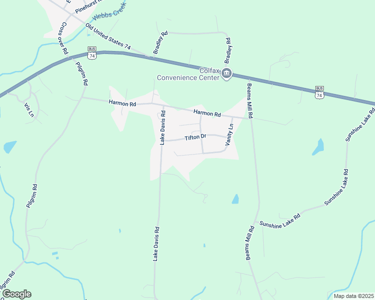 map of restaurants, bars, coffee shops, grocery stores, and more near 284 Vanity Lane in Ellenboro