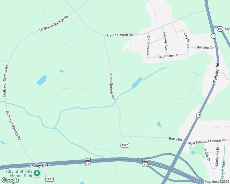 map of restaurants, bars, coffee shops, grocery stores, and more near 1620 Lithia Springs Road in Shelby