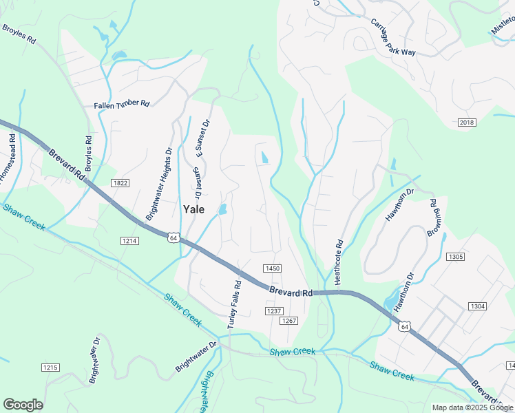 map of restaurants, bars, coffee shops, grocery stores, and more near 203 Hidden Woods Lane in Hendersonville