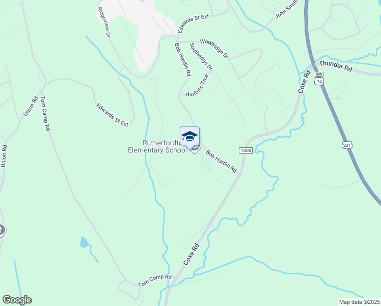 map of restaurants, bars, coffee shops, grocery stores, and more near 201 Bob Hardin Road in Rutherfordton