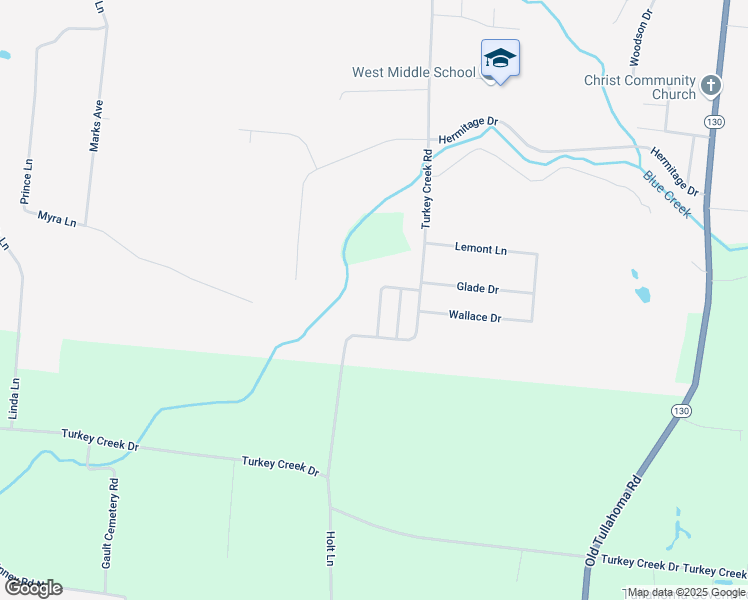 map of restaurants, bars, coffee shops, grocery stores, and more near 308 Chesapeake Drive in Tullahoma