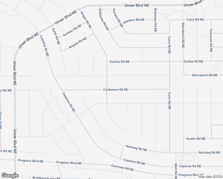 map of restaurants, bars, coffee shops, grocery stores, and more near Cardomon Road Northeast in Albuquerque