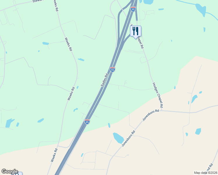 map of restaurants, bars, coffee shops, grocery stores, and more near 1340 George Perry Lee Road in Dunn