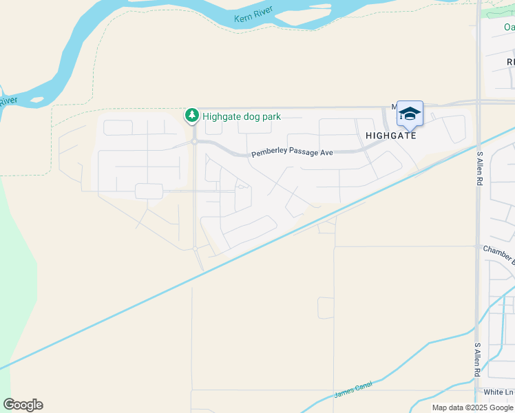 map of restaurants, bars, coffee shops, grocery stores, and more near 2228 Swanfield Way in Bakersfield