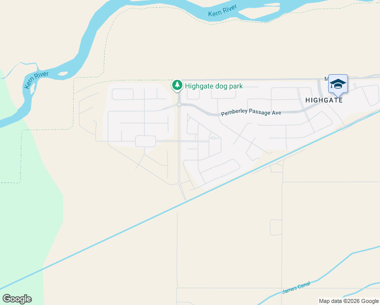 map of restaurants, bars, coffee shops, grocery stores, and more near 14417 Utica Way in Bakersfield