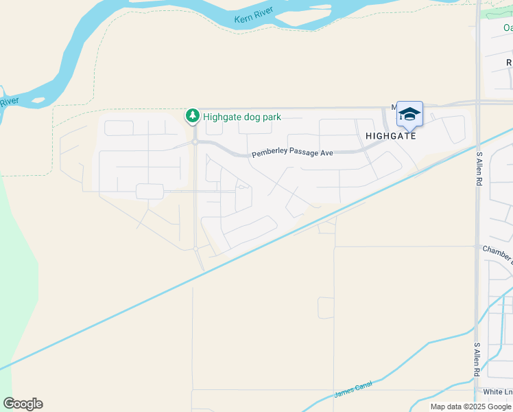 map of restaurants, bars, coffee shops, grocery stores, and more near 2228 Swanfield Way in Bakersfield