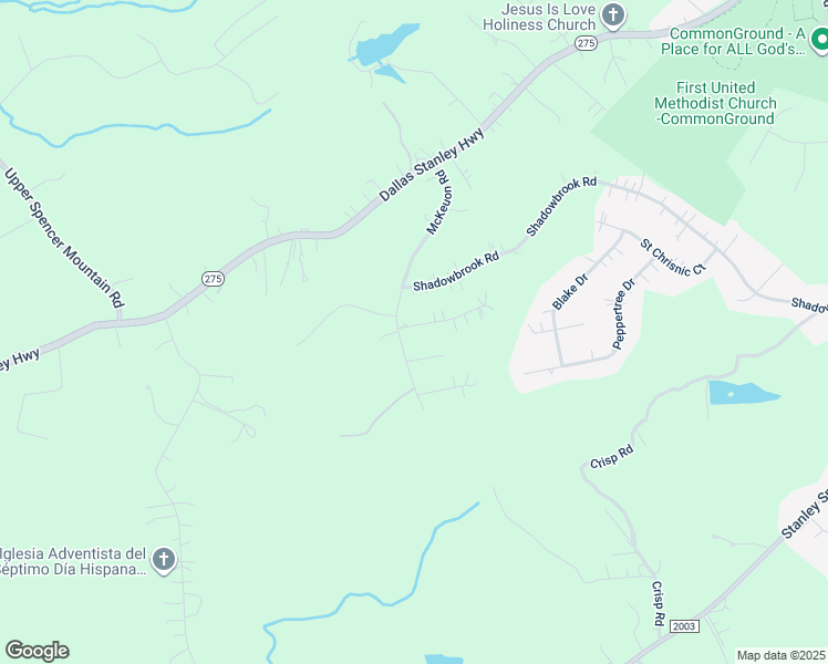 map of restaurants, bars, coffee shops, grocery stores, and more near 1006 Daniel Drive in Stanley