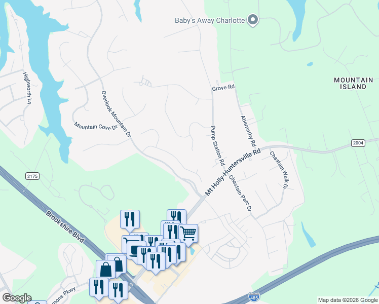 map of restaurants, bars, coffee shops, grocery stores, and more near in Charlotte