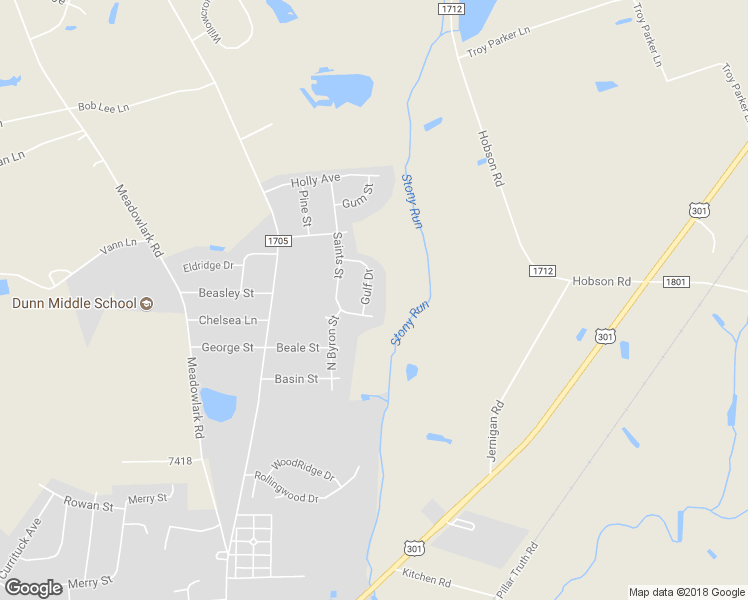 map of restaurants, bars, coffee shops, grocery stores, and more near 121 Gulf Drive in Dunn