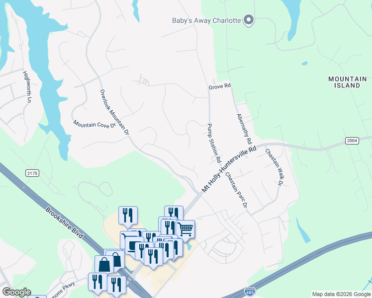 map of restaurants, bars, coffee shops, grocery stores, and more near in Charlotte