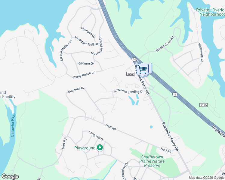 map of restaurants, bars, coffee shops, grocery stores, and more near 12438 Hennigan Place Lane in Charlotte