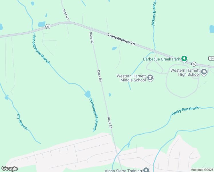 map of restaurants, bars, coffee shops, grocery stores, and more near 495 Docs Road in Lillington