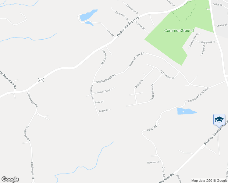 map of restaurants, bars, coffee shops, grocery stores, and more near 1028 Daniel Drive in Stanley