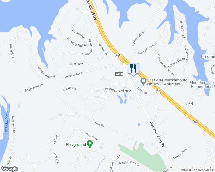 map of restaurants, bars, coffee shops, grocery stores, and more near 1928 Billingsville School Court in Charlotte