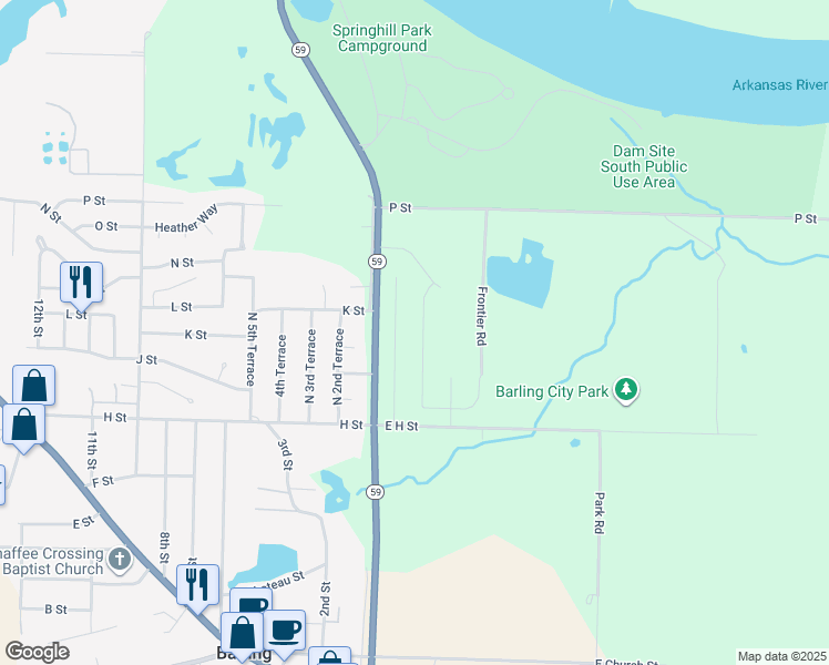map of restaurants, bars, coffee shops, grocery stores, and more near 1139 Partridge Place in Central City