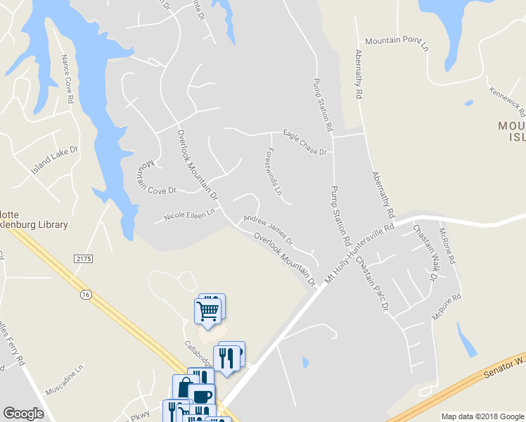 map of restaurants, bars, coffee shops, grocery stores, and more near 11710 Renee Savannah Lane in Charlotte