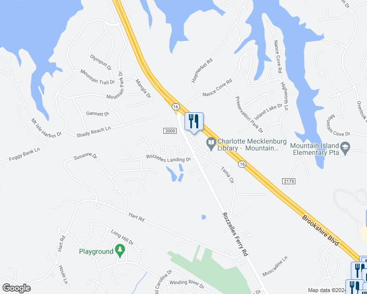 map of restaurants, bars, coffee shops, grocery stores, and more near 11637 Coddington Ridge Drive in Charlotte