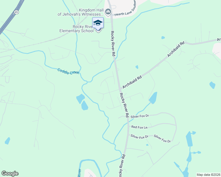 map of restaurants, bars, coffee shops, grocery stores, and more near 5791 Dove Point Drive Southwest in Concord