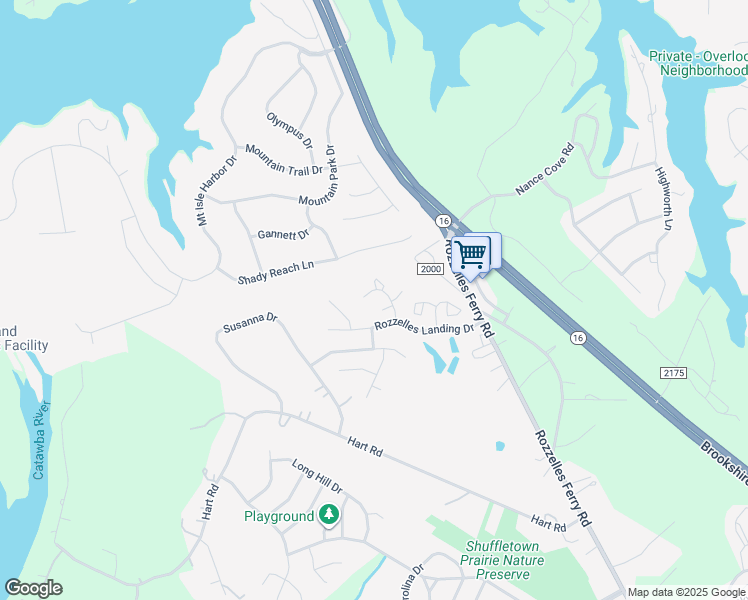 map of restaurants, bars, coffee shops, grocery stores, and more near 12536 Hennigan Place Lane in Charlotte