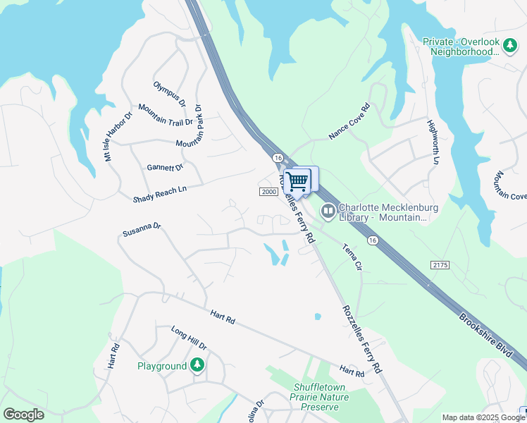 map of restaurants, bars, coffee shops, grocery stores, and more near 3036 Mayer House Court in Charlotte