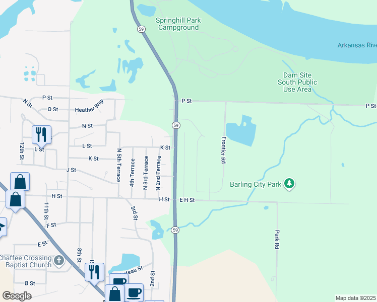 map of restaurants, bars, coffee shops, grocery stores, and more near 1139 Partridge Place in Central City