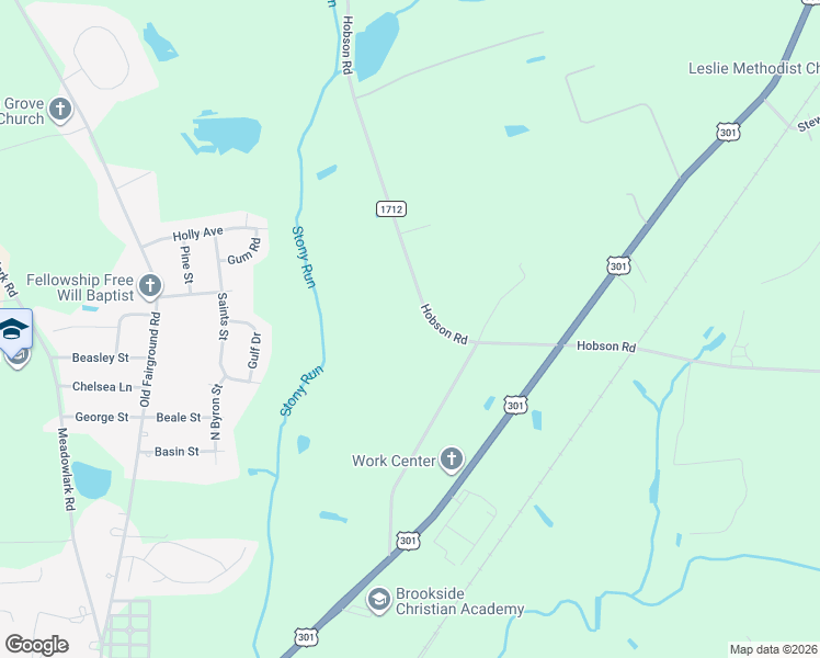 map of restaurants, bars, coffee shops, grocery stores, and more near 2140 Hobson Road in Dunn