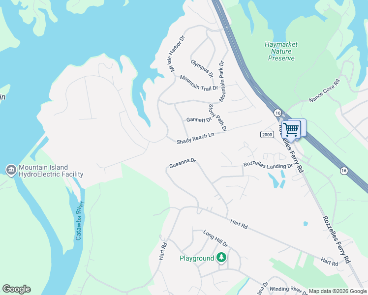 map of restaurants, bars, coffee shops, grocery stores, and more near 12333 Susanna Drive in Charlotte