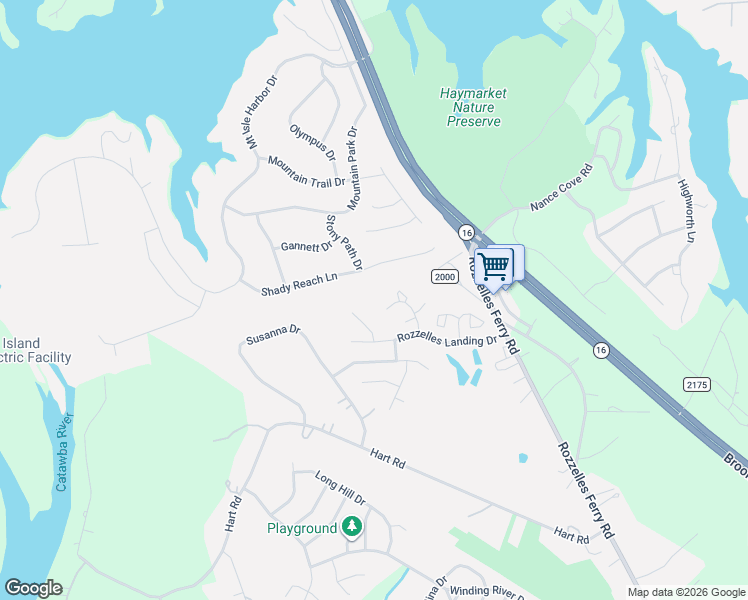 map of restaurants, bars, coffee shops, grocery stores, and more near 12438 Hennigan Place Lane in Charlotte