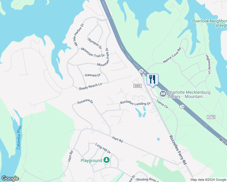 map of restaurants, bars, coffee shops, grocery stores, and more near 12346 Hennigan Place Lane in Charlotte