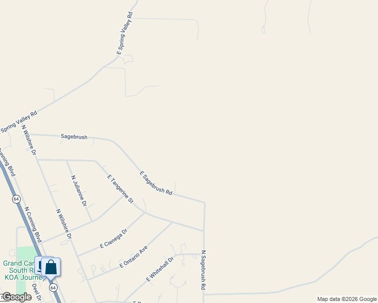 map of restaurants, bars, coffee shops, grocery stores, and more near 1843 East Sagebrush Road in Williams