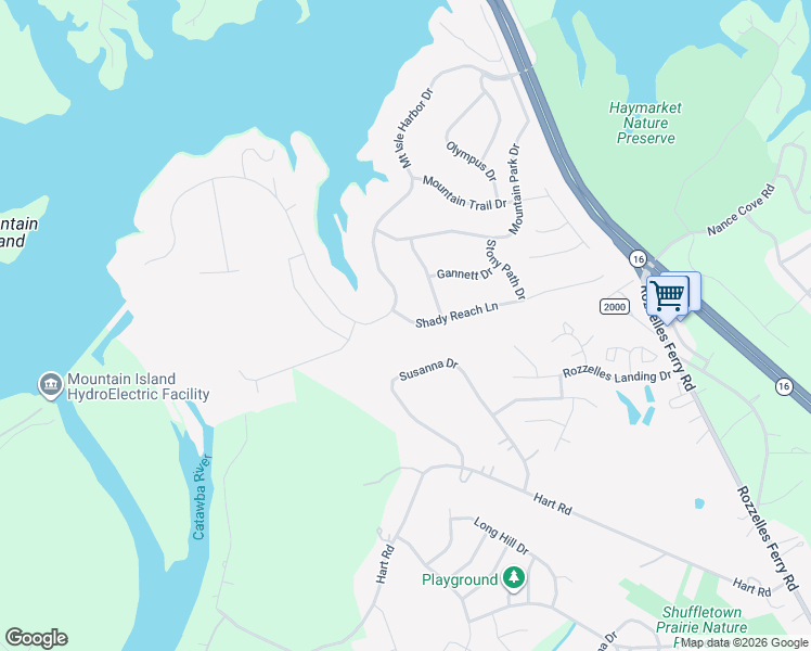 map of restaurants, bars, coffee shops, grocery stores, and more near 2202 Mount Isle Harbor Drive in Charlotte