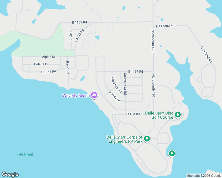 map of restaurants, bars, coffee shops, grocery stores, and more near 1825 Merideth Road in Eufaula