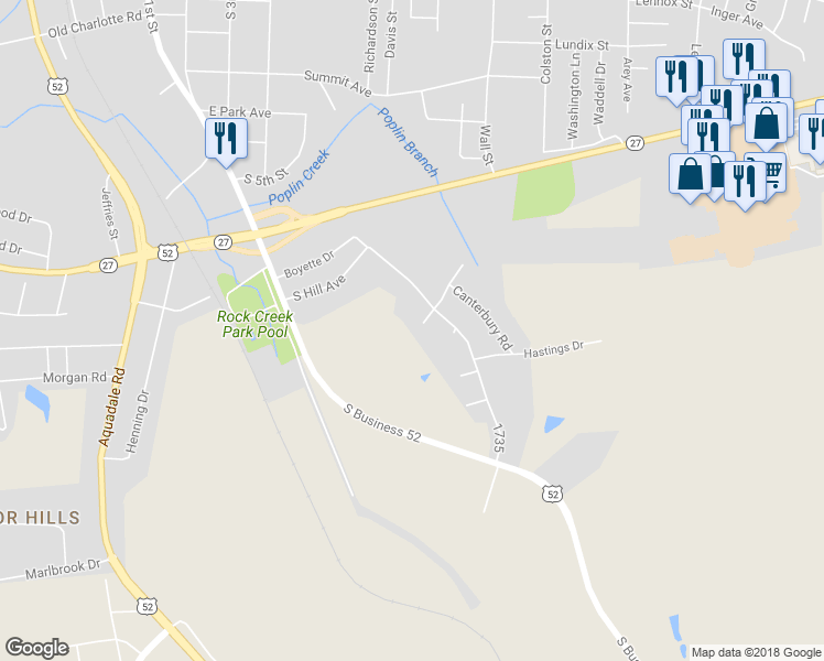 map of restaurants, bars, coffee shops, grocery stores, and more near 103 Ellenwood Court in Albemarle