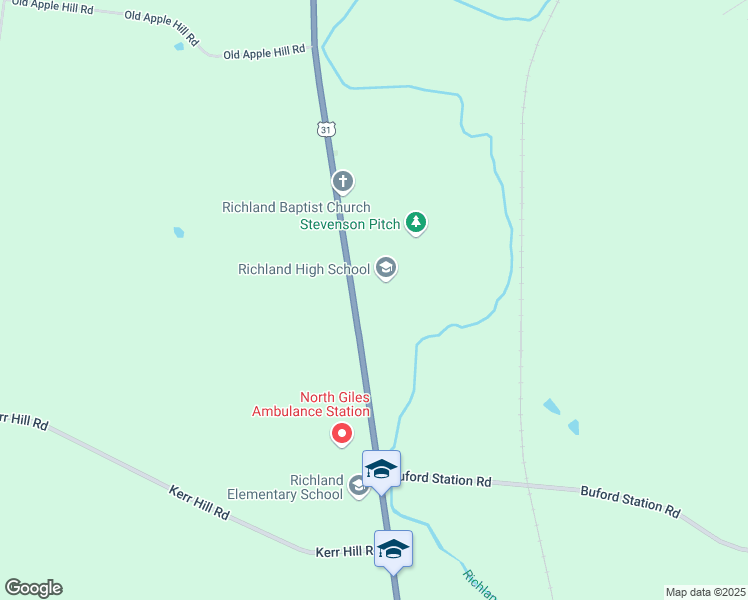 map of restaurants, bars, coffee shops, grocery stores, and more near 10610 Columbia Highway in Lynnville