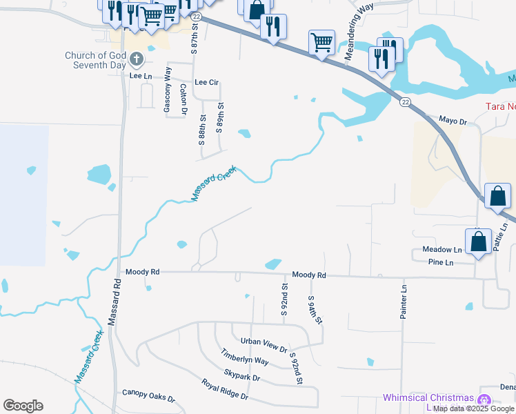 map of restaurants, bars, coffee shops, grocery stores, and more near 4700 Oak Hollow Lane in Fort Smith