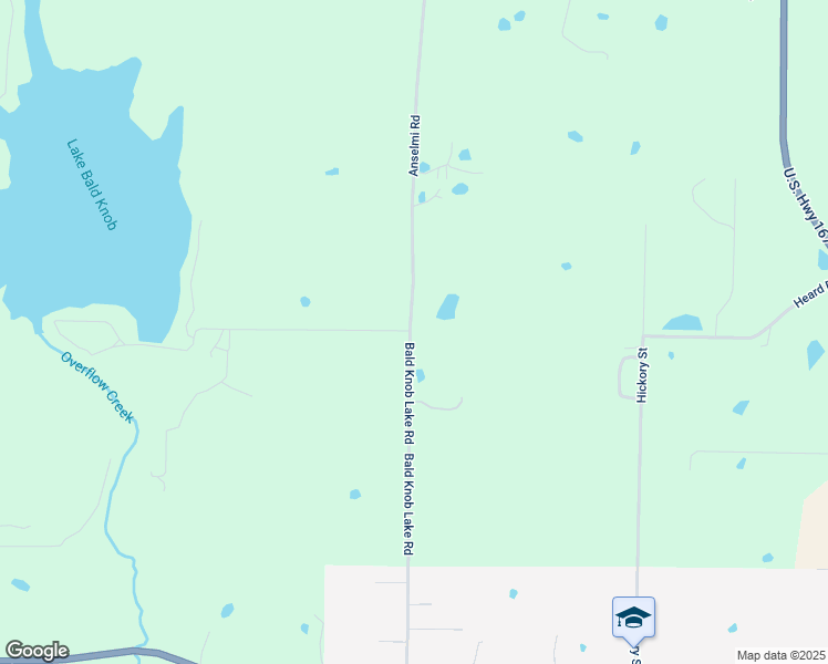 map of restaurants, bars, coffee shops, grocery stores, and more near 1721 Bald Knob Lake Road in Bald Knob