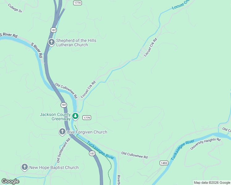 map of restaurants, bars, coffee shops, grocery stores, and more near 211 Purple Mountain Road in Sylva