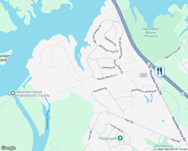 map of restaurants, bars, coffee shops, grocery stores, and more near 2202 Mount Isle Harbor Drive in Charlotte