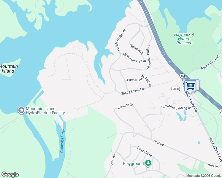 map of restaurants, bars, coffee shops, grocery stores, and more near 2035 Mount Isle Harbor Drive in Charlotte