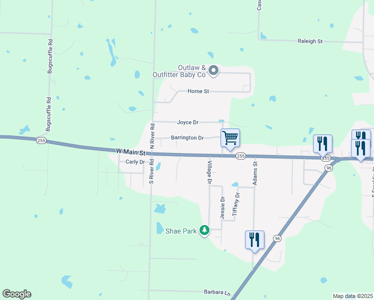 map of restaurants, bars, coffee shops, grocery stores, and more near 2206 West Main Street in Lavaca
