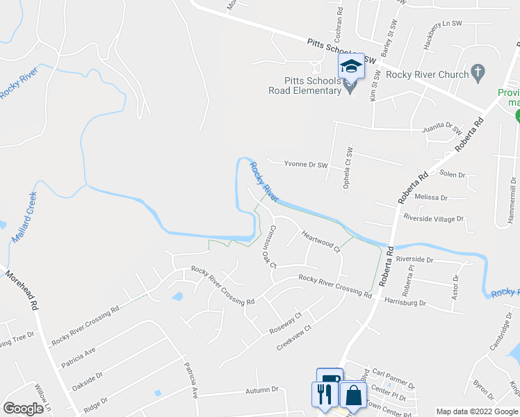 map of restaurants, bars, coffee shops, grocery stores, and more near 5798 Crimson Oak Court in Harrisburg