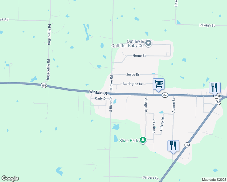 map of restaurants, bars, coffee shops, grocery stores, and more near 5 Katie Court in Lavaca